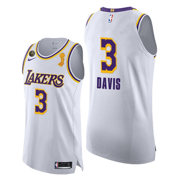 Men's Los Angeles Lakers Anthony Davis #3 NBA Social justice 2020 Association Finals Champions White Basketball Jersey RIV8183BN
